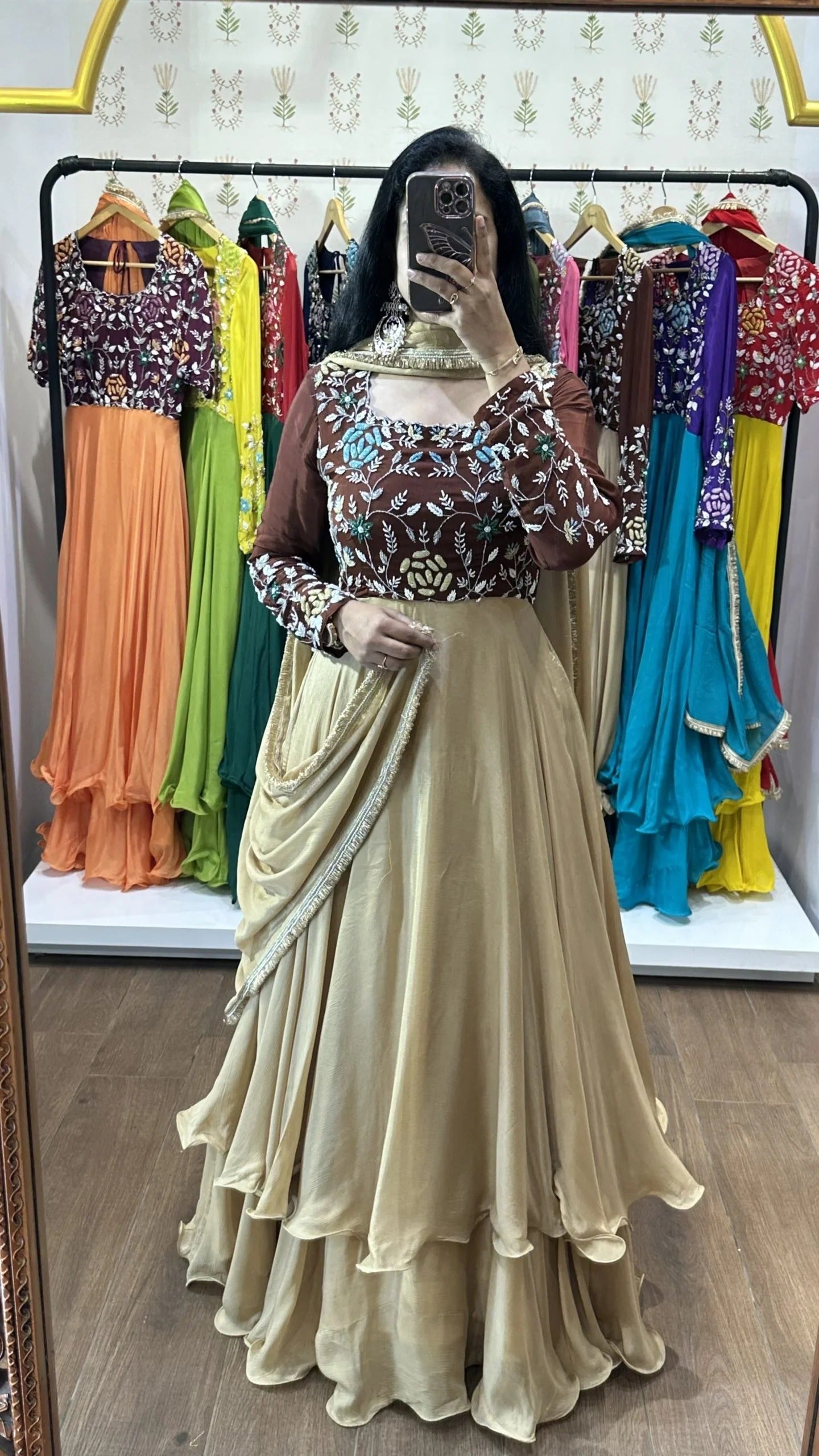 Nitya Maroon & Cream