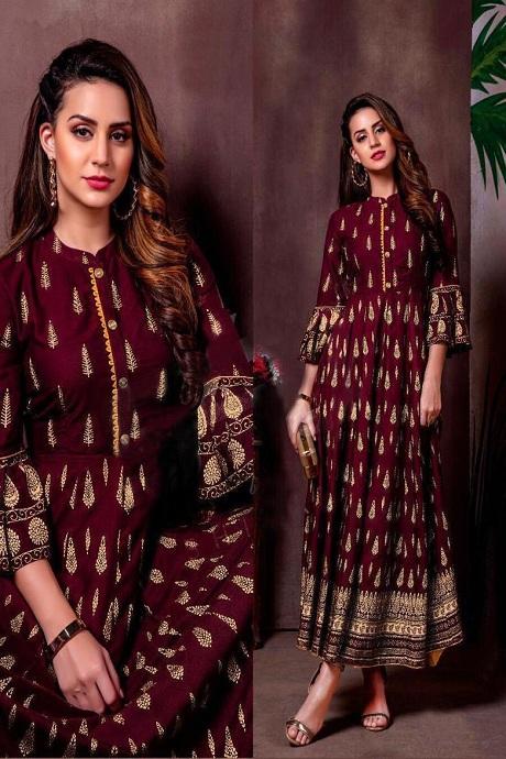 Multi Color Fashionable  Printed Salwar Suits For Girls