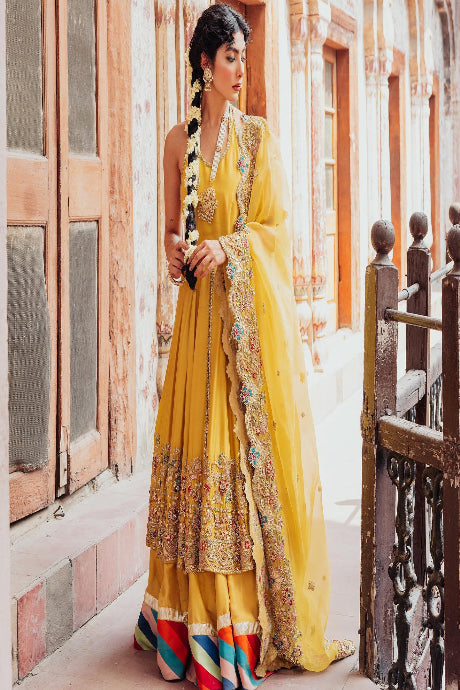 Pretty Yellow Color Suit Bottom Banarasi Dupatta