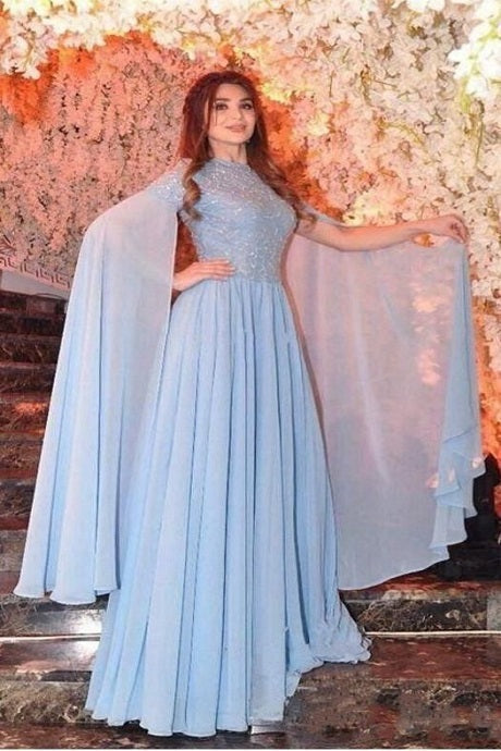 Amazing sky Blue color Designer Wedding wear gown Style