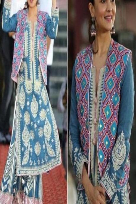 Multi Color Festival Wear Pure Georgette Silk Multi Color Salwar Kameez