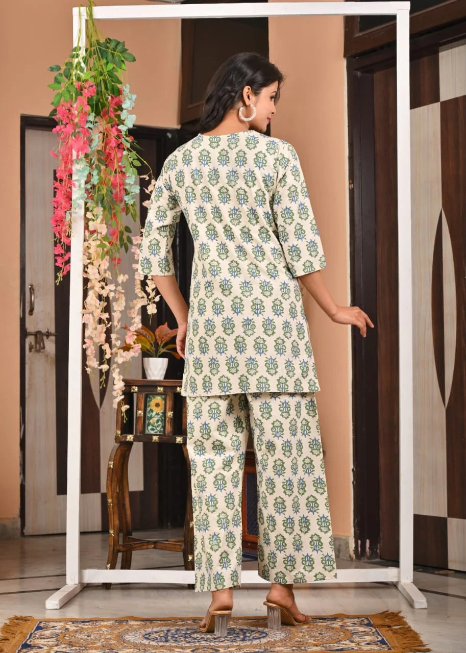 Heritage Bloom Cotton Co-ord Set