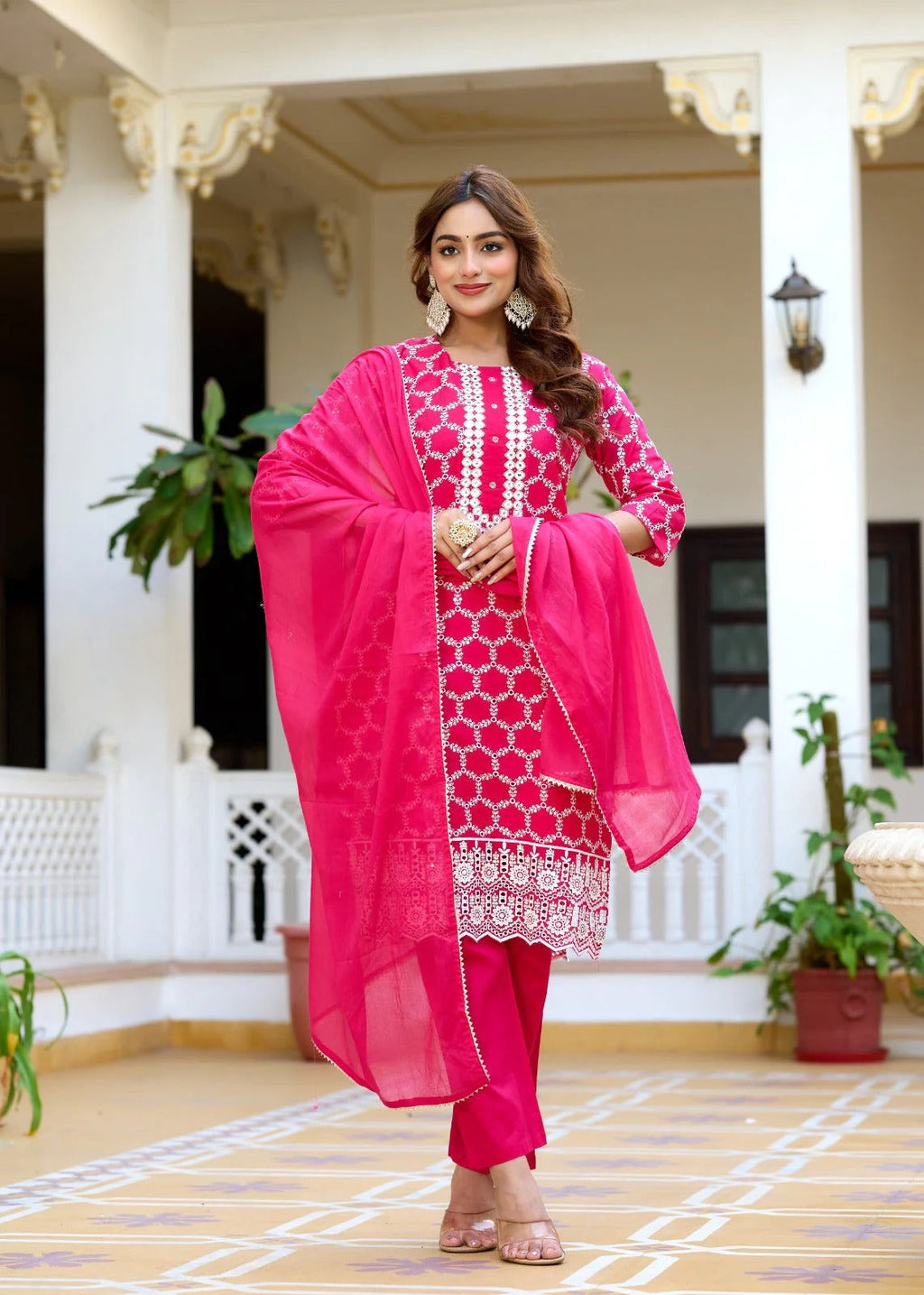 Pink Radiant Charm Shifali Straight Suit