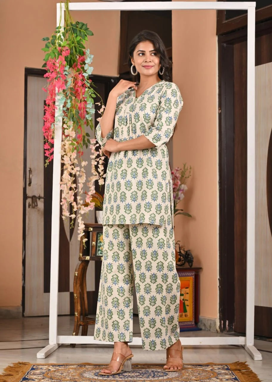 Heritage Bloom Cotton Co-ord Set