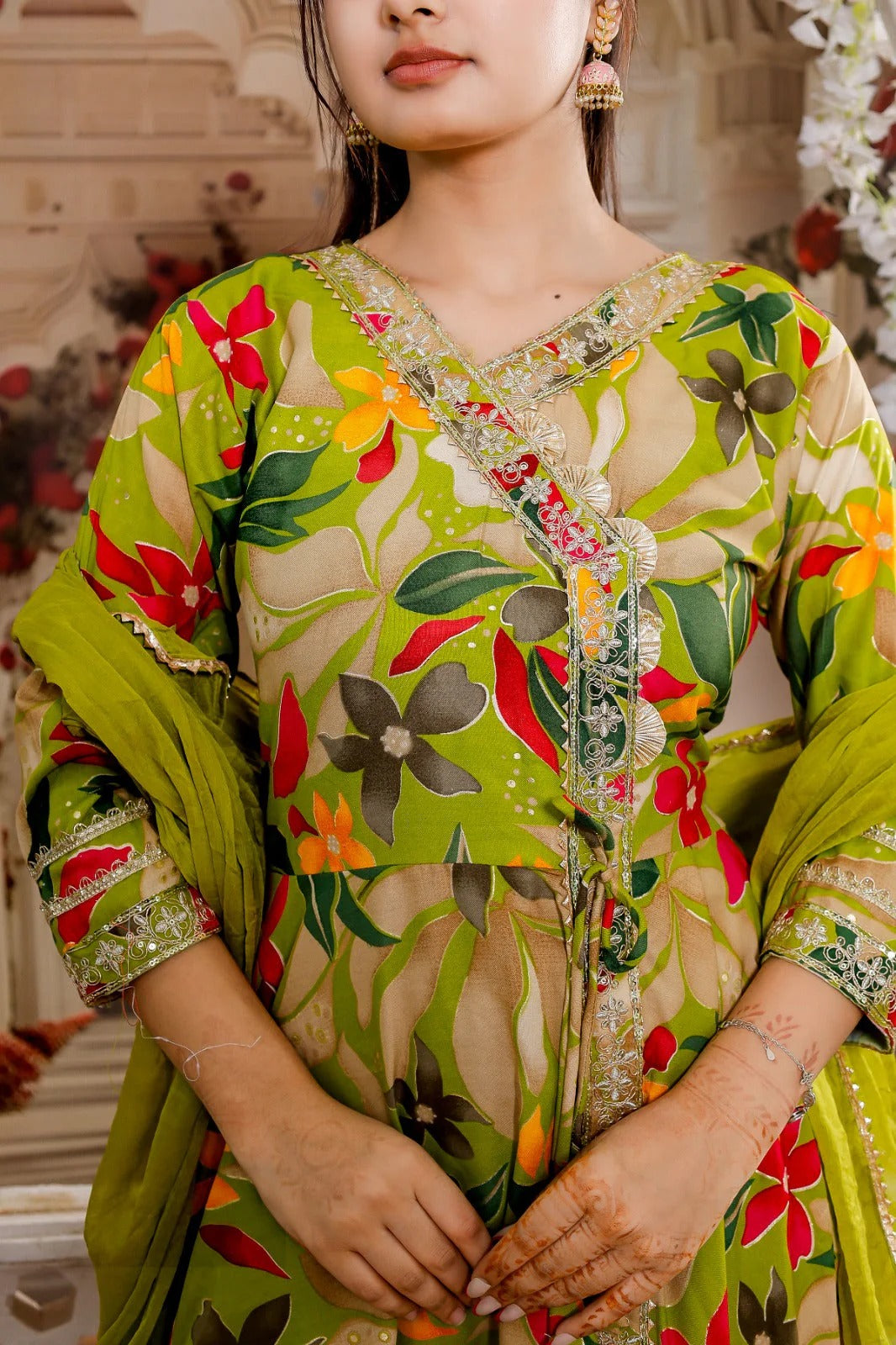 Aurora Spring Green Reverie Rayon Anarkali Suit