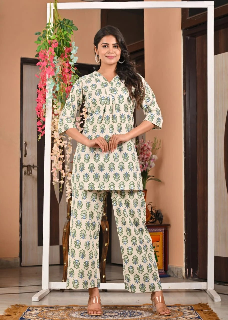 Heritage Bloom Cotton Co-ord Set