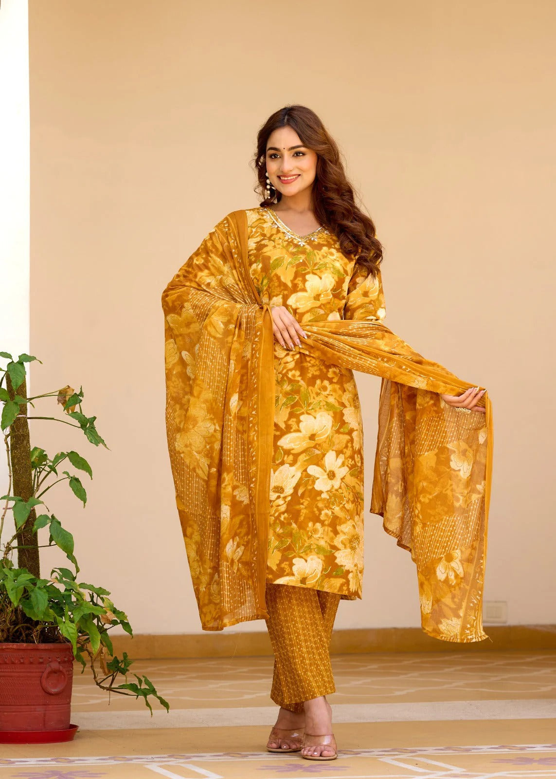 Sunehri Phool Cotton Suit Set