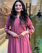 Maisha Rosewood Bloom Pure Cotton Kurta Set