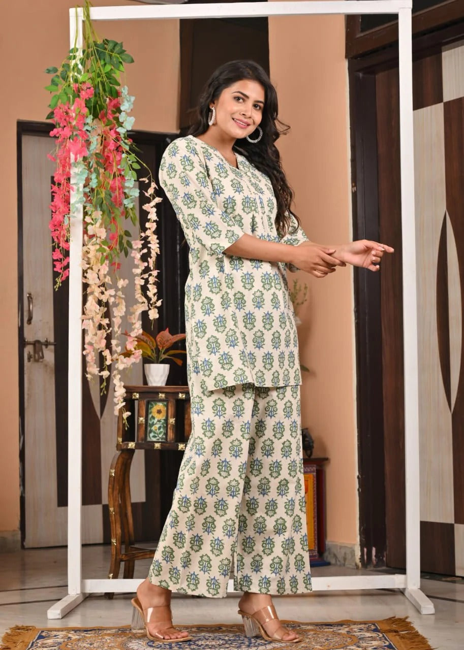 Heritage Bloom Cotton Co-ord Set