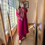 Crimson Pink Embroidered Suit