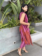 Lady In Pink This jute silk woven salwar suit