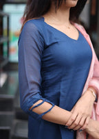 Indigo Wave Top & Dupatta Set