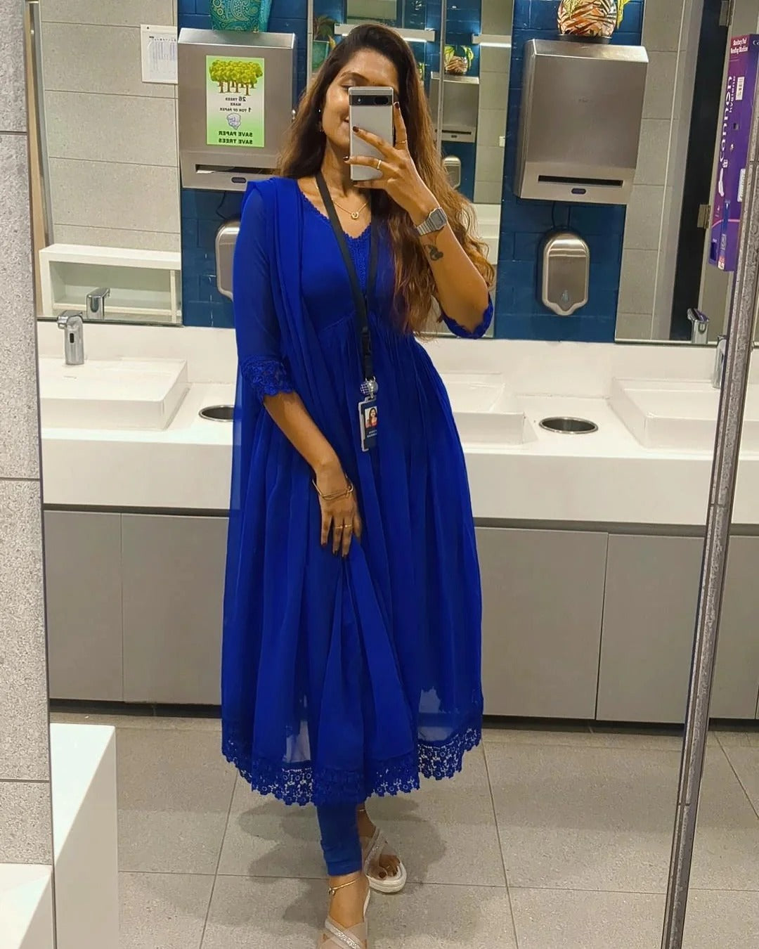 Beautiful Pure Georgette Kurti With Dupatta