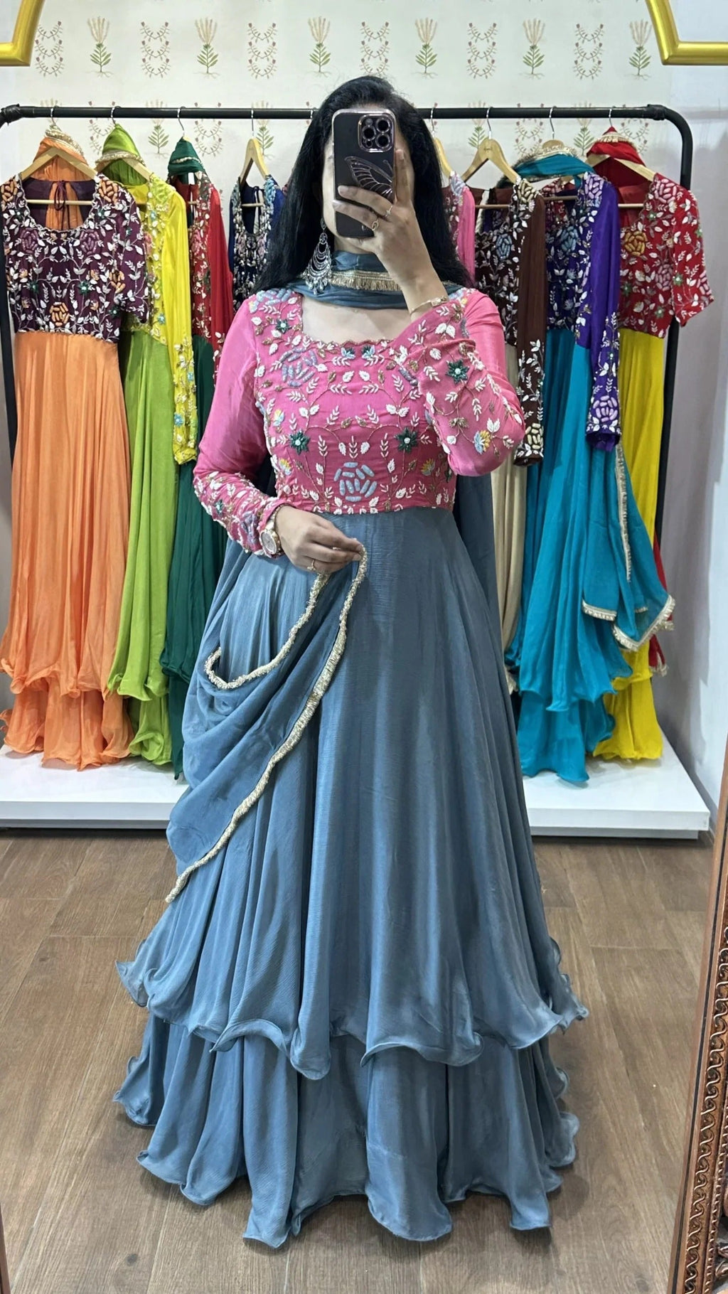 Nitya  Pink & Gray