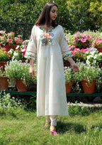 Garden Grace Embroidered Cotton Kurta Set