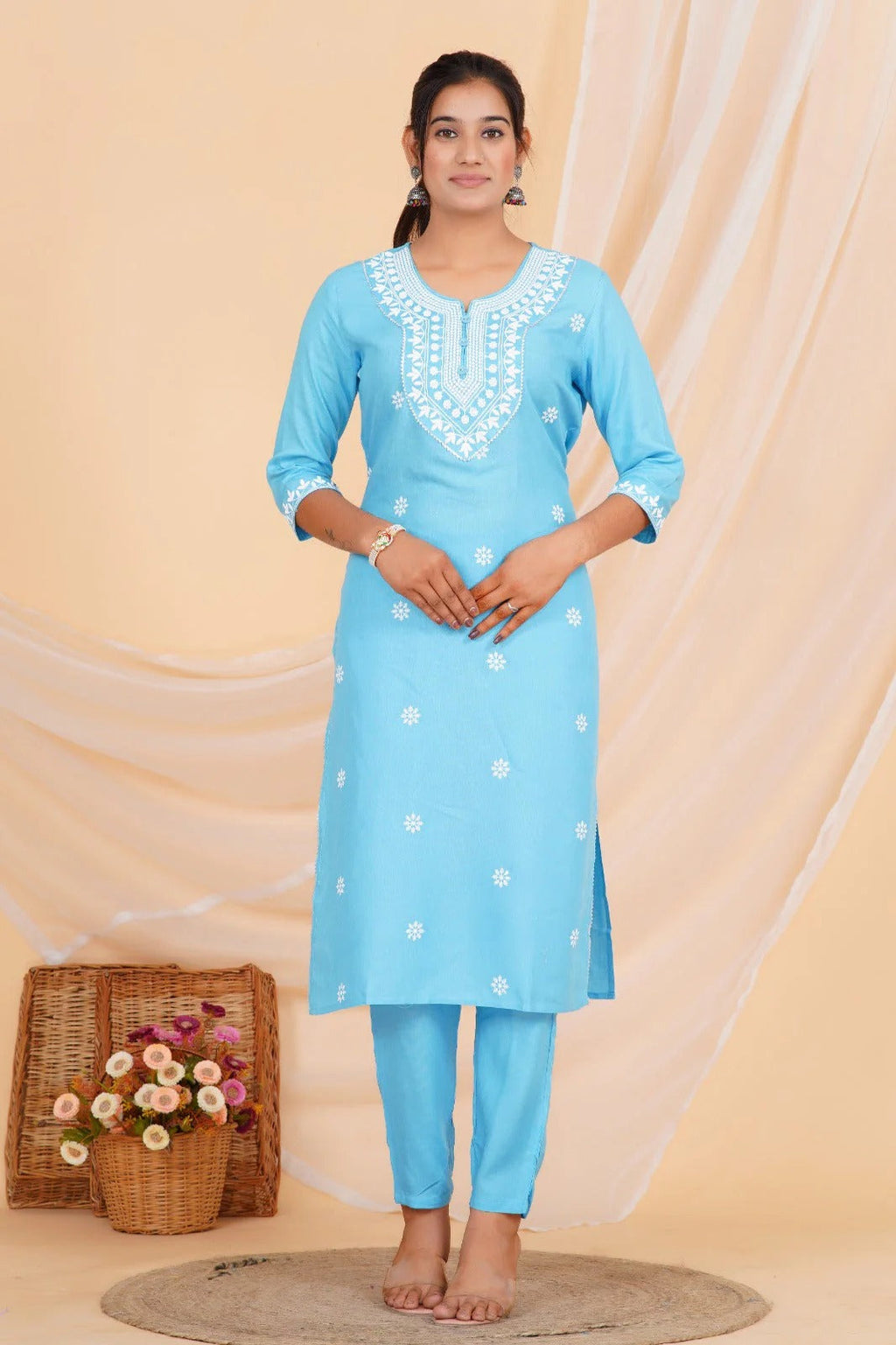 Bluebell Breeze Viscose Rayon Suit Set