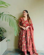 This Kalamkari Print Pure Cotton Anarkali