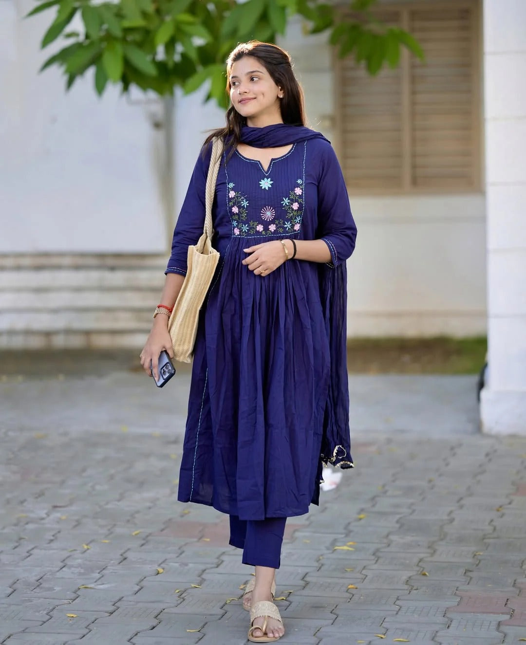 Breezy Embroidered Cotton Suit Set