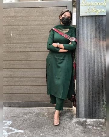 EMERALD GREEN COLOR KURTI FOR GIRLS